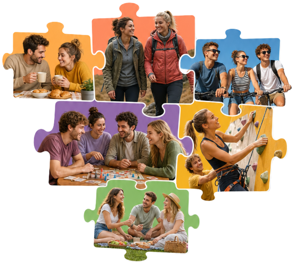 Zwei Menschen verbinden sich über 4connection